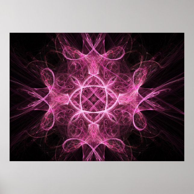 Poster Fractal Rosa Apaixonado (Frente)