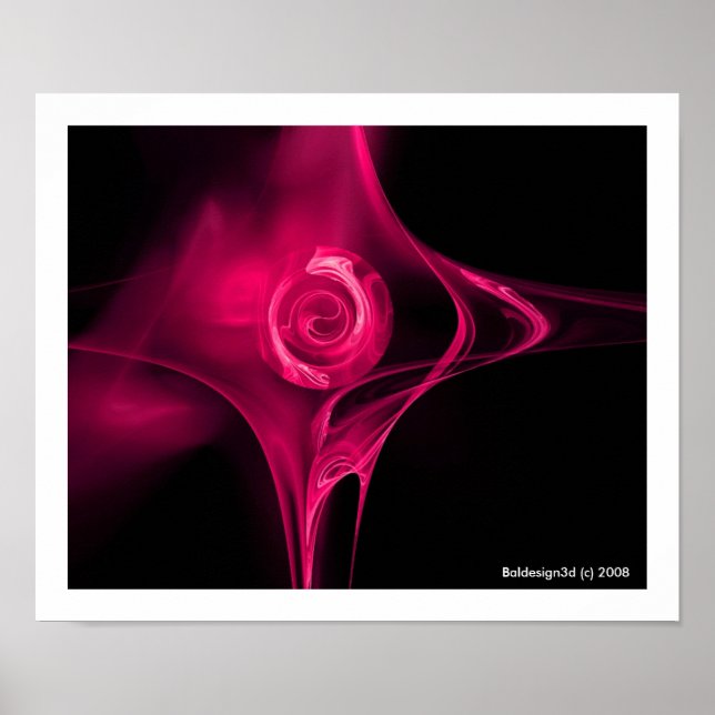 Póster FRACTAL ROSA, fúcsia rosa (Frente)