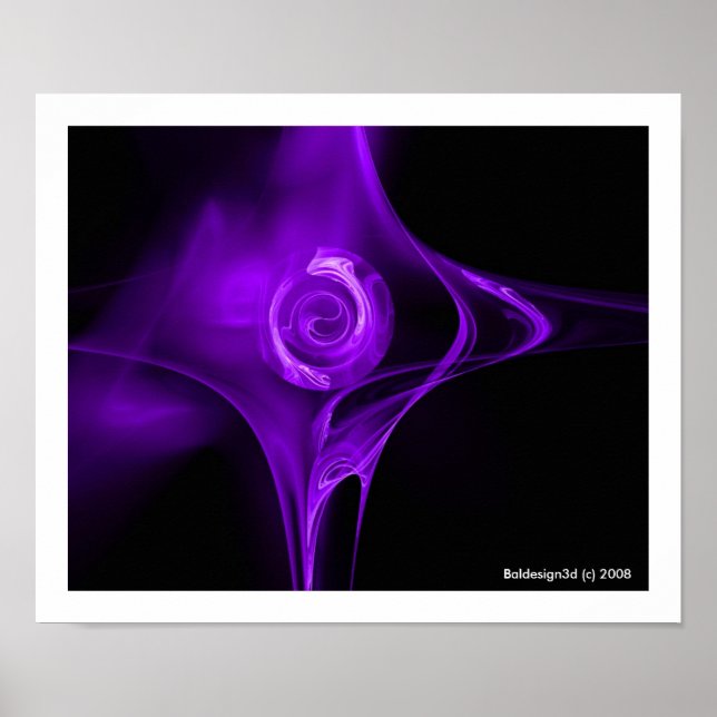 Poster FRACTAL ROSA, roxo (Frente)