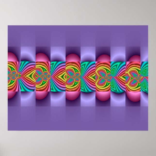 Poster Fractal Roxo Decorativo (Frente)