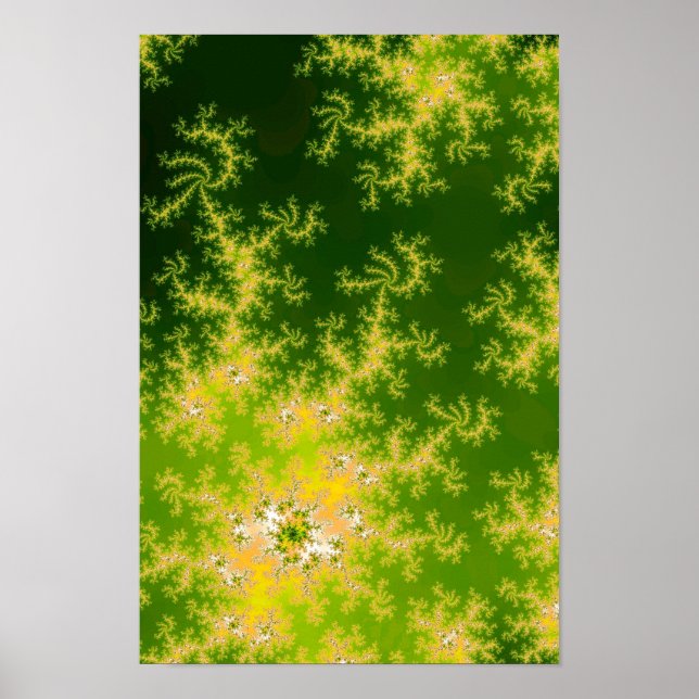 Póster Fractal Verde brilhante (Frente)