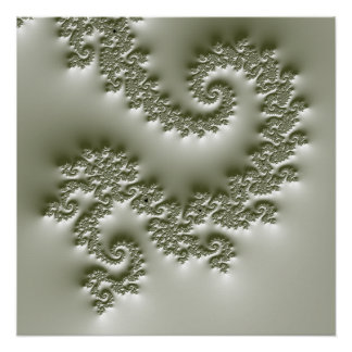 Póster Fractal verde pálido