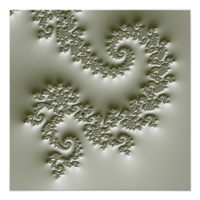 Póster Fractal verde pálido (Frente)