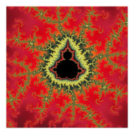 Póster Fractal Vermelho de Mandelbrot