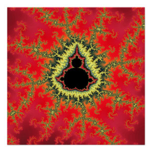 Póster Fractal Vermelho de Mandelbrot