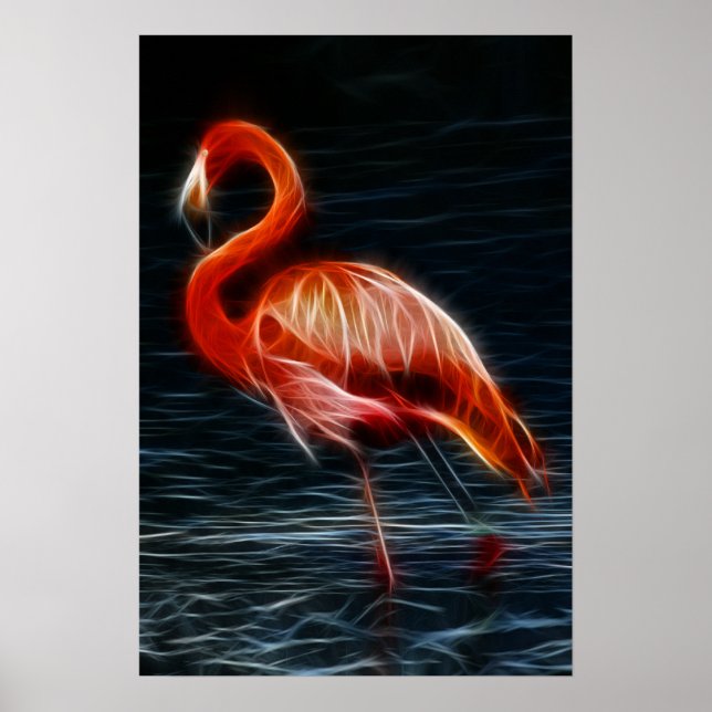 Poster Fractalius Pink Flamingo (Frente)