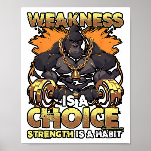 Poster Fragilidade É Um Trabalho Motivacional De Gym Malh