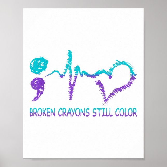 Poster Fragmentação De Crayons Continua A Prevenir O Suic (Frente)