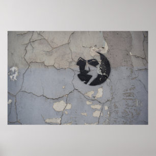 Poster Fragmento de pedra branca e negra