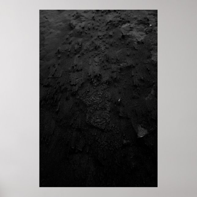 Poster Fragmento de pedra negra e cinza (Frente)