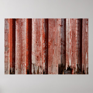 Poster Fragmento de uma velha parede de madeira pintada. 