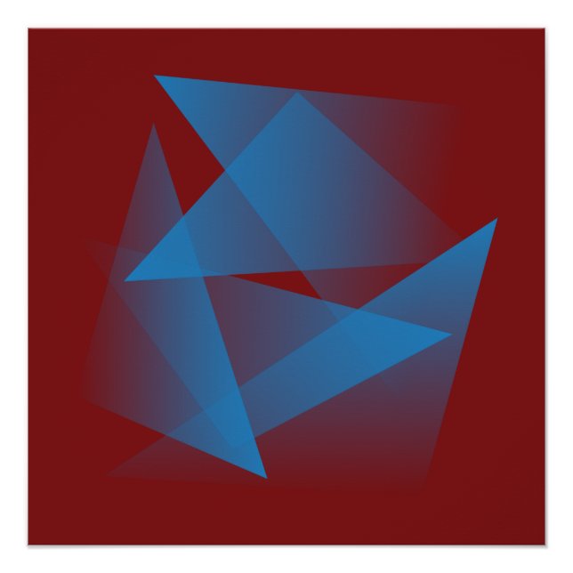 Póster Fragmentos azuis flutuantes (Frente)