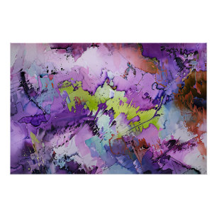 Póster "Fragmentos Dinâmicos" Posto de Arte Abstrato Cont