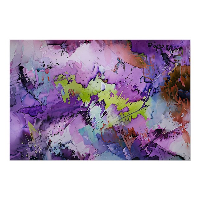 Póster "Fragmentos Dinâmicos" Posto de Arte Abstrato Cont (Frente)