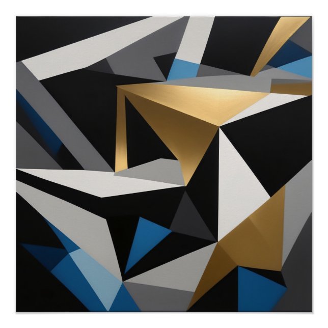 Póster Fragmentos Prismáticos Triângulos interconectados (Frente)