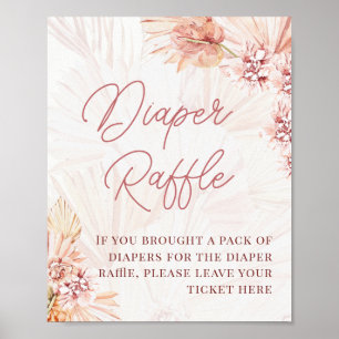 Poster Fralda Boêmia Raffle Boho Chá de fraldas Sprinkle