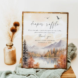 Poster Fralda da floresta Raffle Sinal de queda Chá de fr