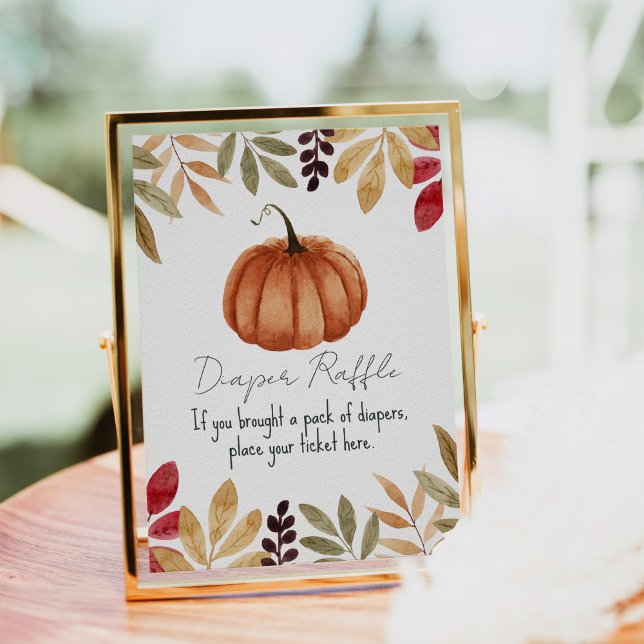 Poster Fralda de Chá de fraldas de Abóbora de Aquarela Ra (Criador carregado)