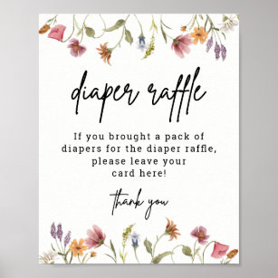 Poster Fralda de flor selvagem Raffle digital