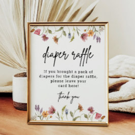 Poster Fralda de flor selvagem Raffle digital