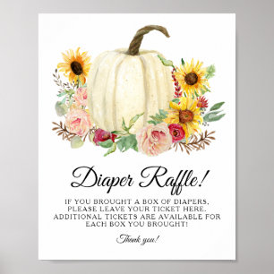Poster Fralda de Pumpkin Floral Rosa de Girassol Raffle