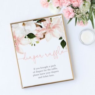 Poster Fralda embutido chá de fraldas embebido cor-de-ros