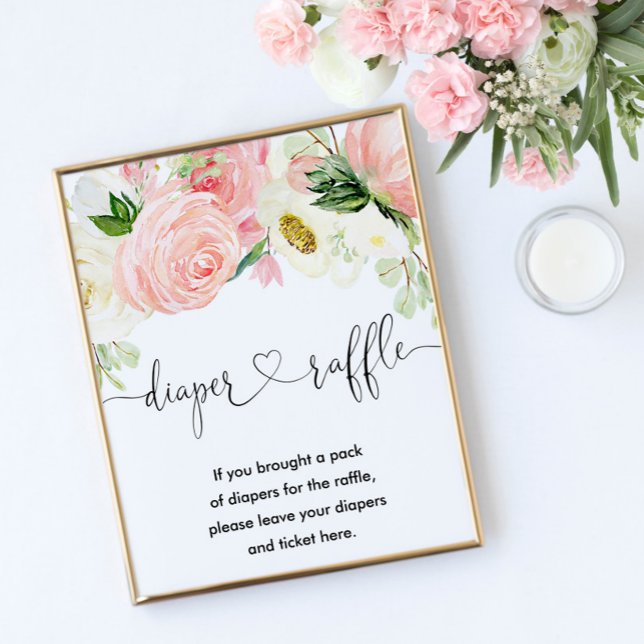 Poster Fralda floral cor-de-rosa - chá (Criador carregado)