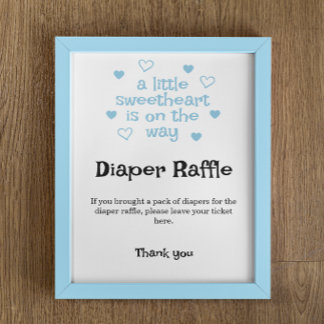 Poster Fralda Raffle Blue boy Chá de fraldas Sinal