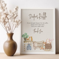 Fralda Raffle Boho Baby Nursery Chá de fraldas