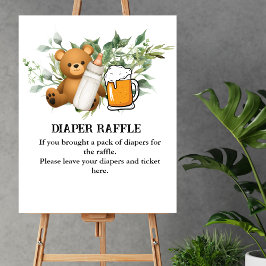 Poster Fralda Raffle Jogo um bebê está criando tema