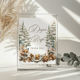 Poster Fralda Raffle Sinal de Aquarela de inverno