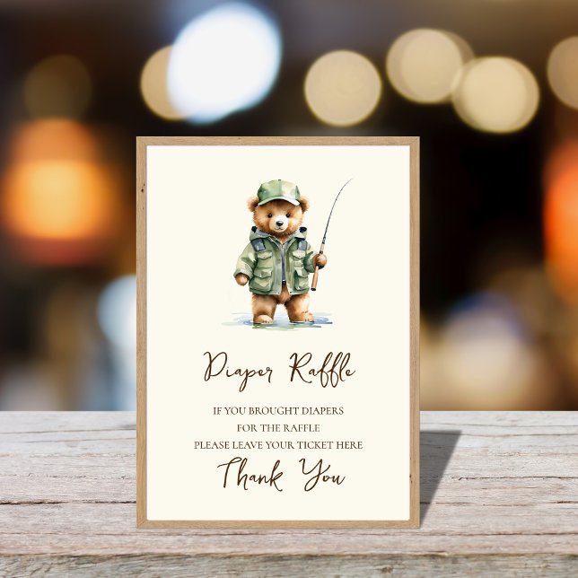 Poster Fralda Raffle - Sinal De Um Pequeno Chá de fraldas (Criador carregado)