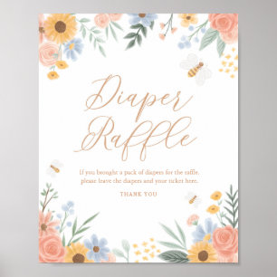 Poster Fralda Raffle - Sinal doce como o Chá de fraldas 