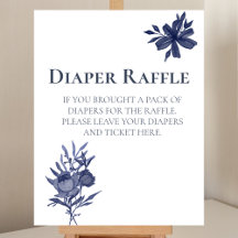 Fralda Raffle Sinal Watercolor Marinho Azul Floral