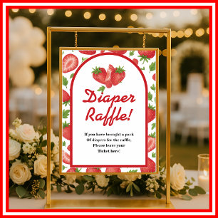 Poster Fralda Raffle Strawberry Berry Sweet Game