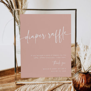 Poster Fralda Rosa Dusty Sinal Rapariga Mínima Moderna