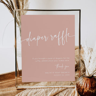 Poster Fralda Rosa Dusty Sinal Rapariga Mínima Moderna