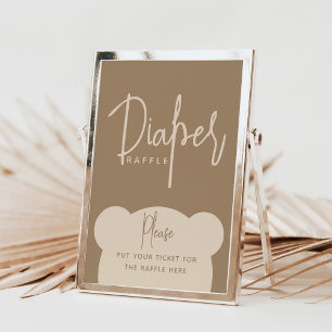 Poster Fralda simples e moderna do Chá de fraldas do Urso