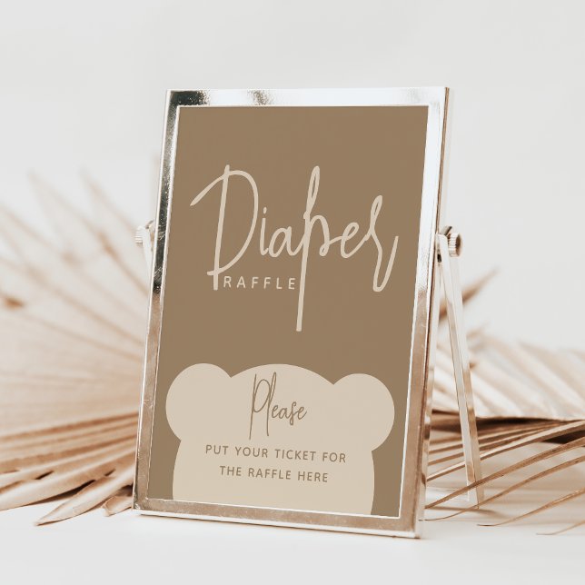 Poster Fralda simples e moderna do Chá de fraldas do Urso (Criador carregado)