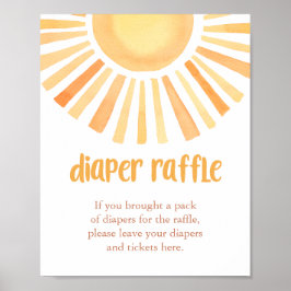 Poster Fralda sunshine Raffle chá de fraldas neutro em te