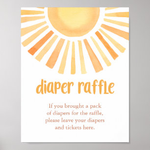 Poster Fralda sunshine Raffle chá de fraldas neutro em te