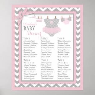 Póster Fralda Tutu Booties Chá de fraldas Seating Chart