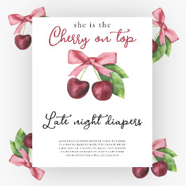 Poster Fraldas noturnas de chá de fraldas de Cherry