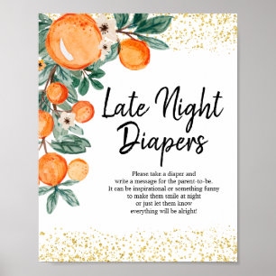 Poster Fraldas Noturnas de Verão Laranja Aquarela