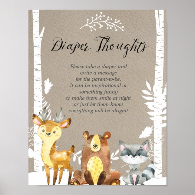 Póster Fraldas Noturnas de Woodland de inverno (Frente)