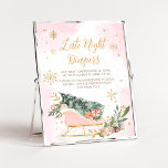 Poster Fraldas Noturnas Douradas, cor-de-rosa, de inverno<br><div class="desc">Torne o seu evento especial com este Chá de fraldas Frio Outside com o nosso lindo e adorável Sinal de Fraldas Late Night,  com um tema adorável de Leite Rosa. Baixe,  personalize e crie memórias duradouras com este toque perfeito para sua celebração alegre! BS583</div>