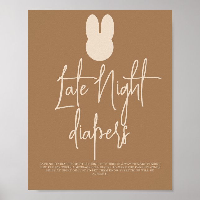 Poster Fraldas Simple Bunny Late Night (Frente)