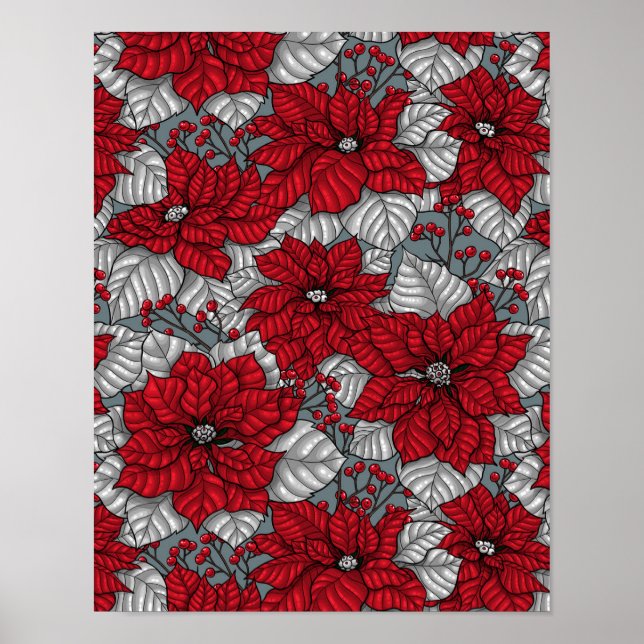 Poster Framboesas, design de Natal (Frente)