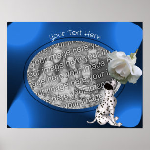 Poster Frame de Rosa de Puppy Dalmaciano Crie sua própria