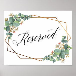 Poster Frame Dourado de Reserva Eucalyptus Sinal de Casam